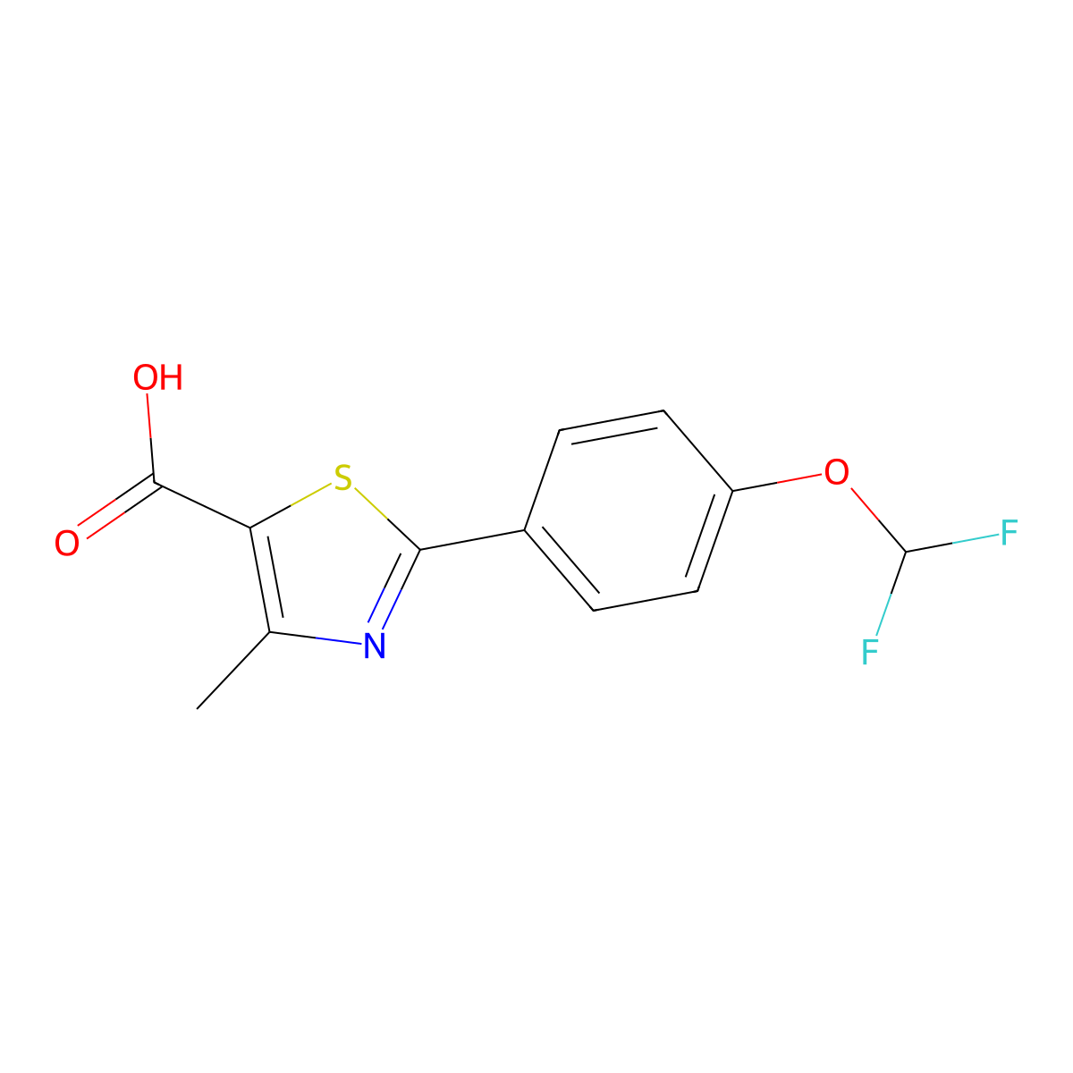 2-(4-(Difluoromethoxy)phenyl)-4-methylthiazole-5-carboxylic acid molecular structure, CAS 1096903-65-9
