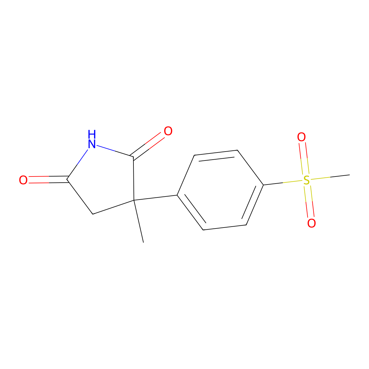 3-(4-Methanesulfonylphenyl)-3-methylpyrrolidine-2,5-dione molecular structure, CAS 1096903-71-7
