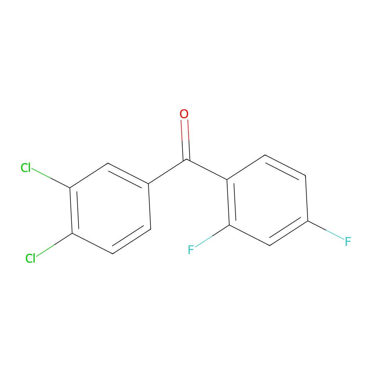 3,4-Dichloro-2',4'-difluorobenzophenone molecular structure, CAS 1096909-62-4