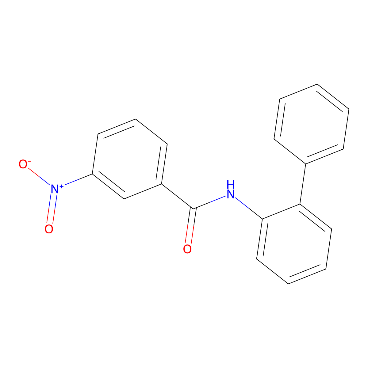 3-nitro-N-(2-phenylphenyl)benzamide molecular structure, CAS 109691-94-3