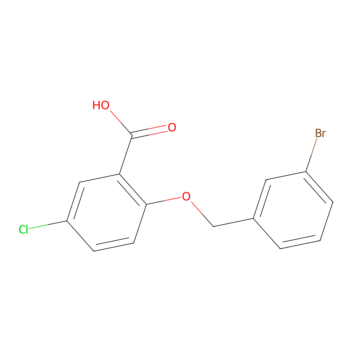 2-[(3-Bromobenzyl)oxy]-5-chlorobenzoic acid molecular structure, CAS 1096910-95-0
