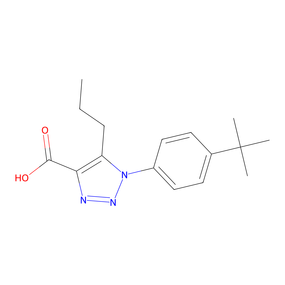 1-(4-tert-butylphenyl)-5-propyl-1H-1,2,3-triazole-4-carboxylic acid molecular structure, CAS 1096911-74-8