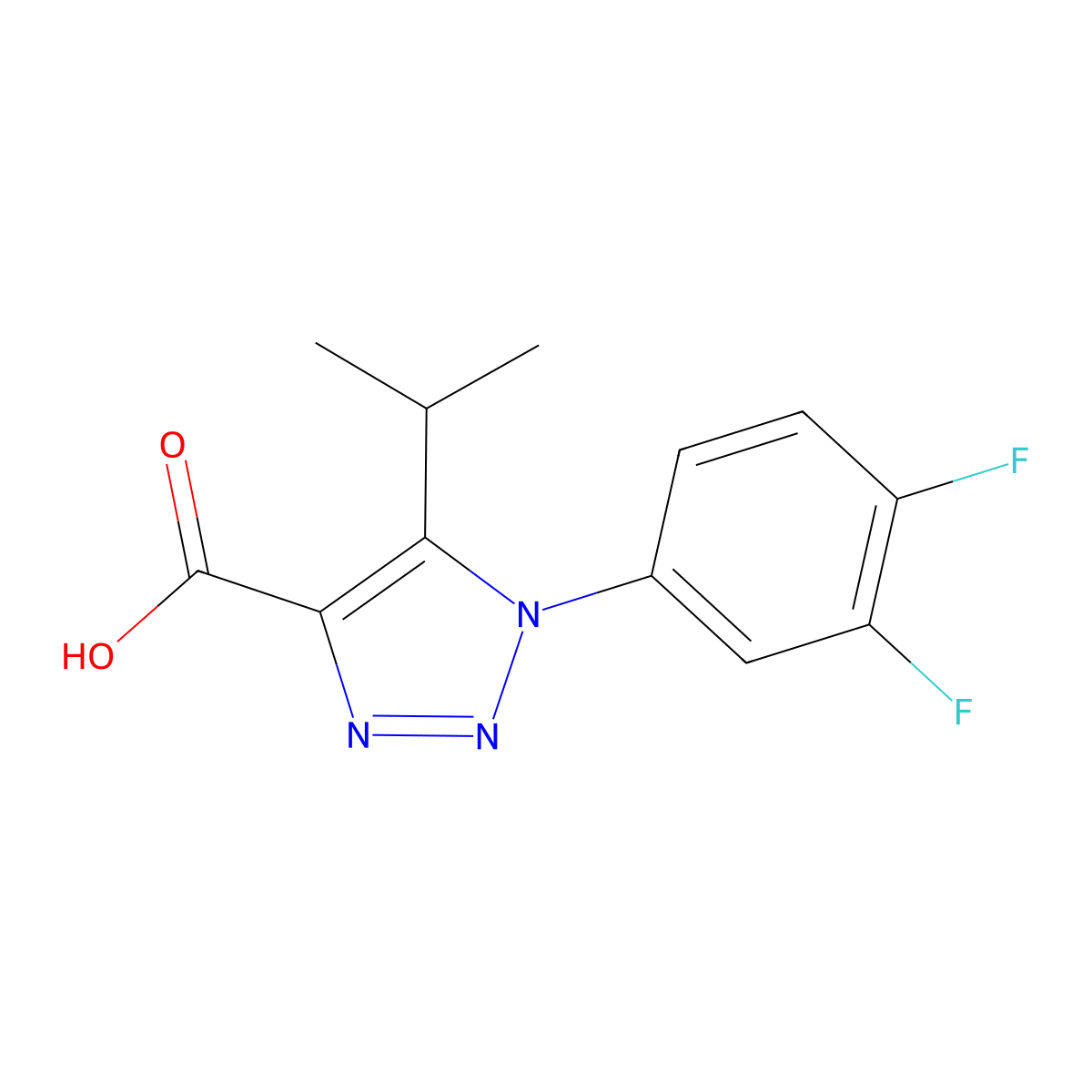 1-(3,4-difluorophenyl)-5-isopropyl-1H-1,2,3-triazole-4-carboxylic acid molecular structure, CAS 1096911-85-1