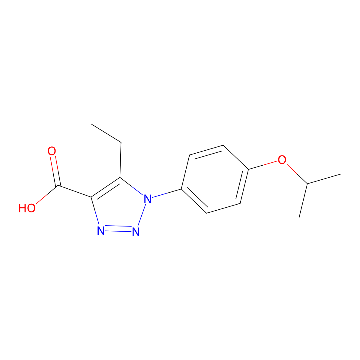 5-ethyl-1-[4-(propan-2-yloxy)phenyl]-1H-1,2,3-triazole-4-carboxylic acid molecular structure, CAS 1096911-94-2
