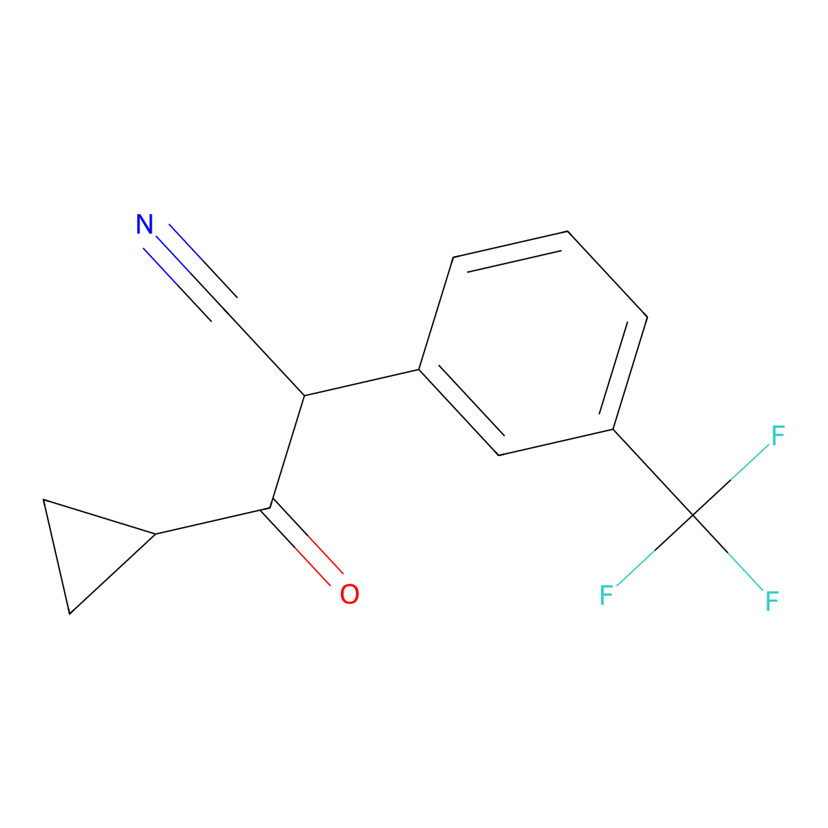 3-Cyclopropyl-3-oxo-2-[3-(trifluoromethyl)phenyl]propanenitrile molecular structure, CAS 1096916-32-3