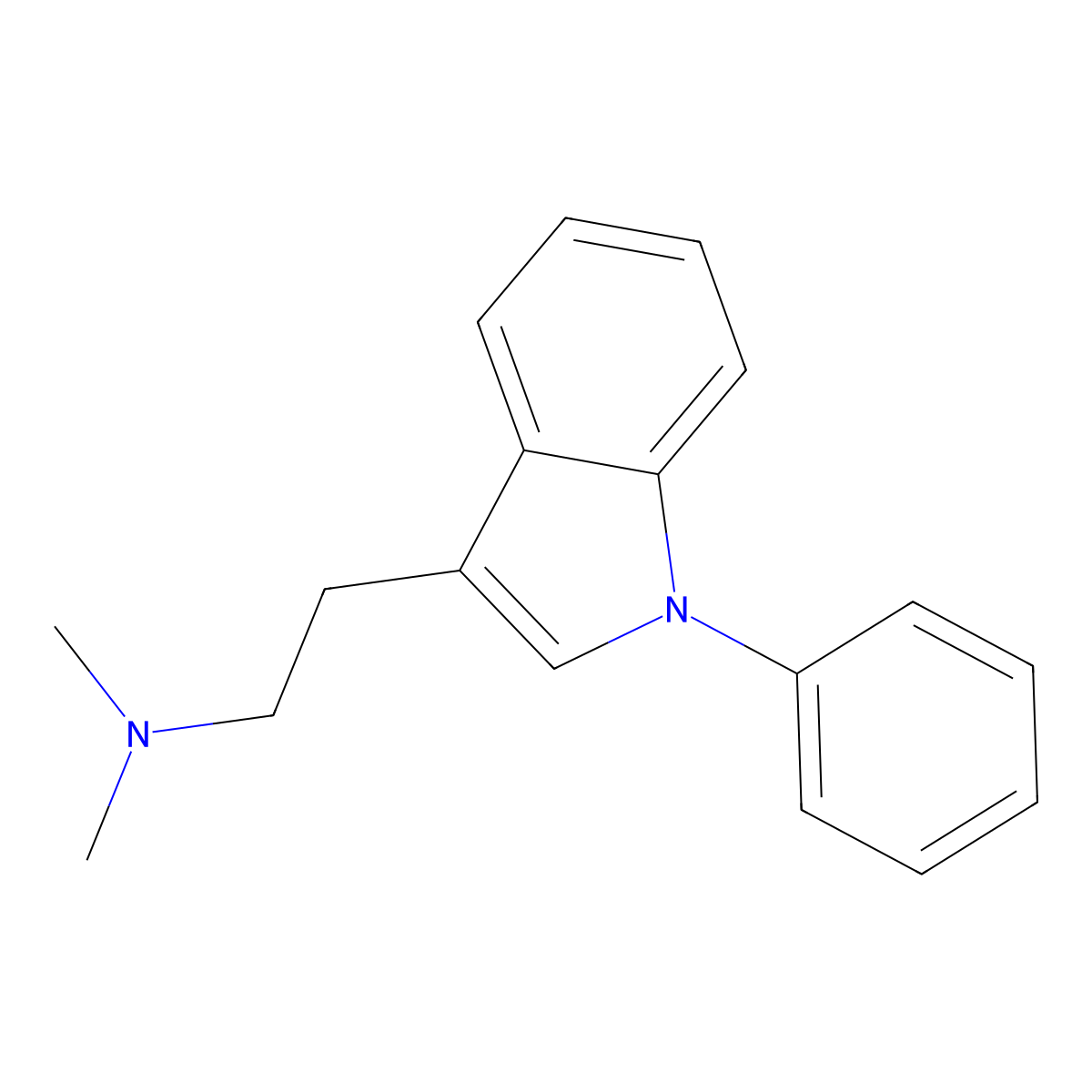 Indole, 3-(2-(dimethylamino)ethyl)-1-phenyl- molecular structure, CAS 109692-21-9
