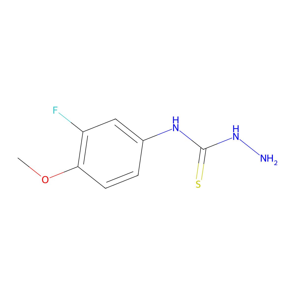 3-Amino-1-(3-fluoro-4-methoxyphenyl)thiourea molecular structure, CAS 1096922-85-8