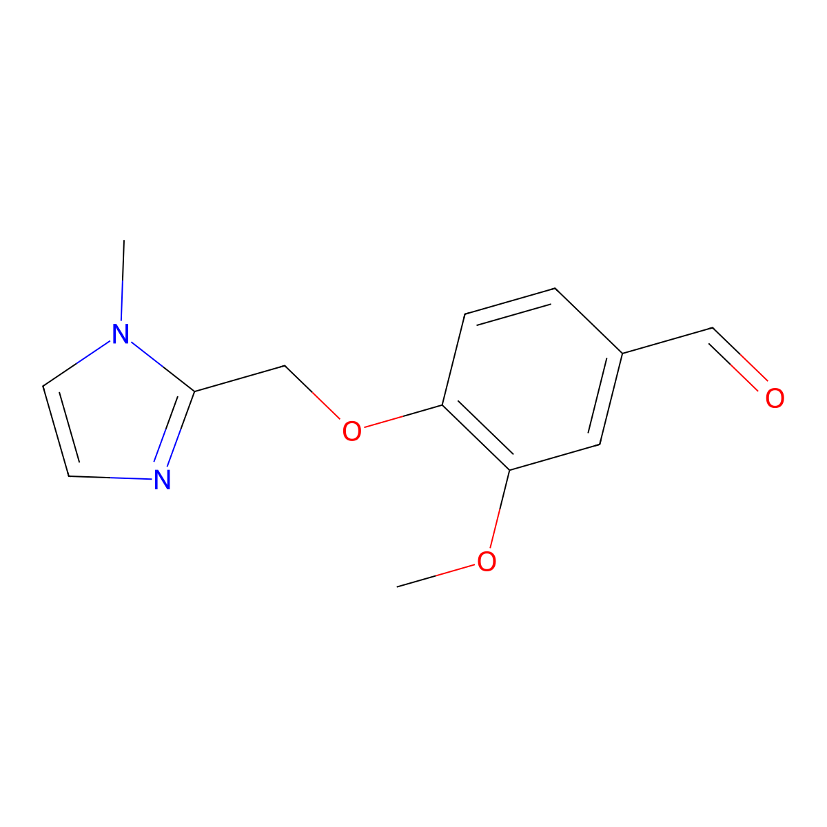 3-methoxy-4-[(1-methyl-1H-imidazol-2-yl)methoxy]benzaldehyde molecular structure, CAS 1096925-63-1