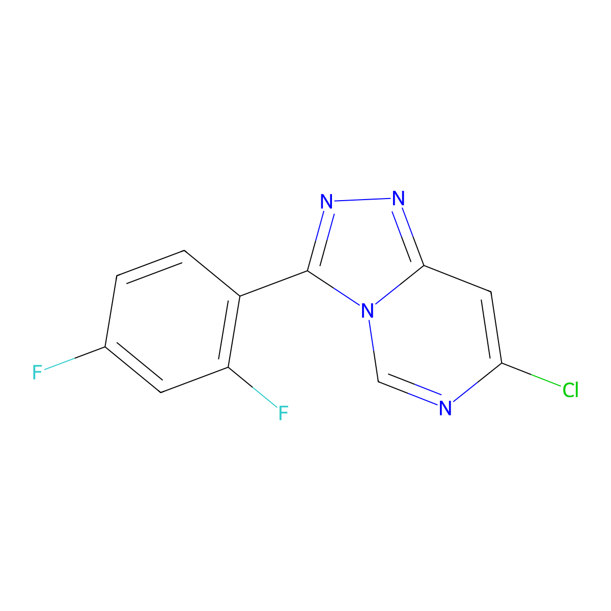 7-Chloro-3-(2,4-difluorophenyl)-[1,2,4]triazolo[4,3-c]pyrimidine molecular structure, CAS 1096926-23-6