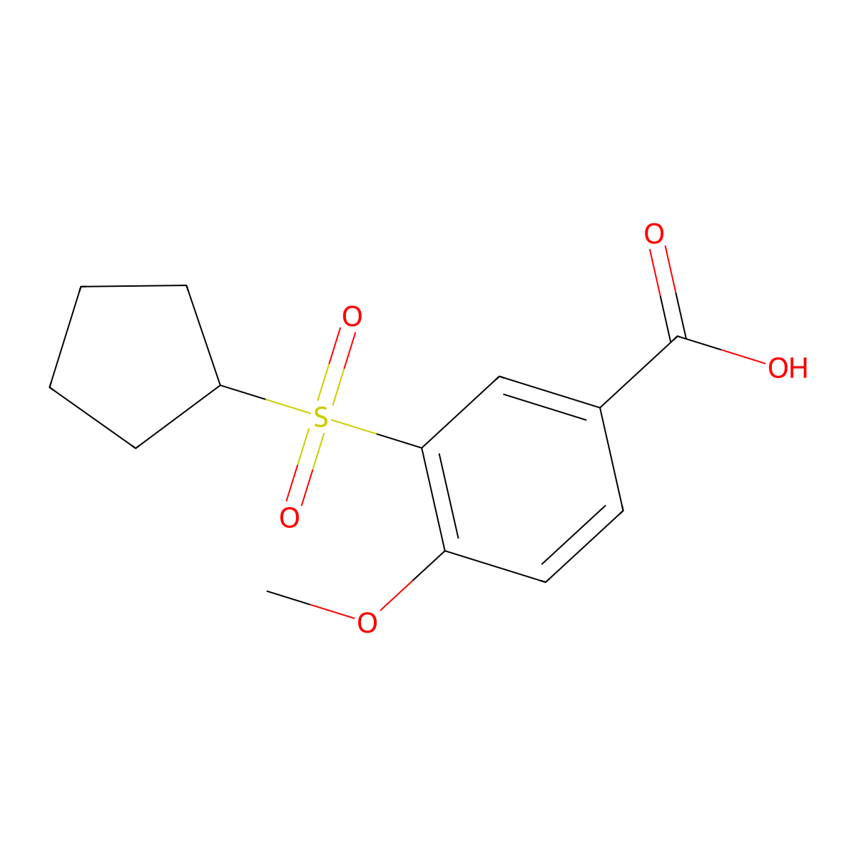 3-(Cyclopentanesulfonyl)-4-methoxybenzoic acid molecular structure, CAS 1096927-56-8