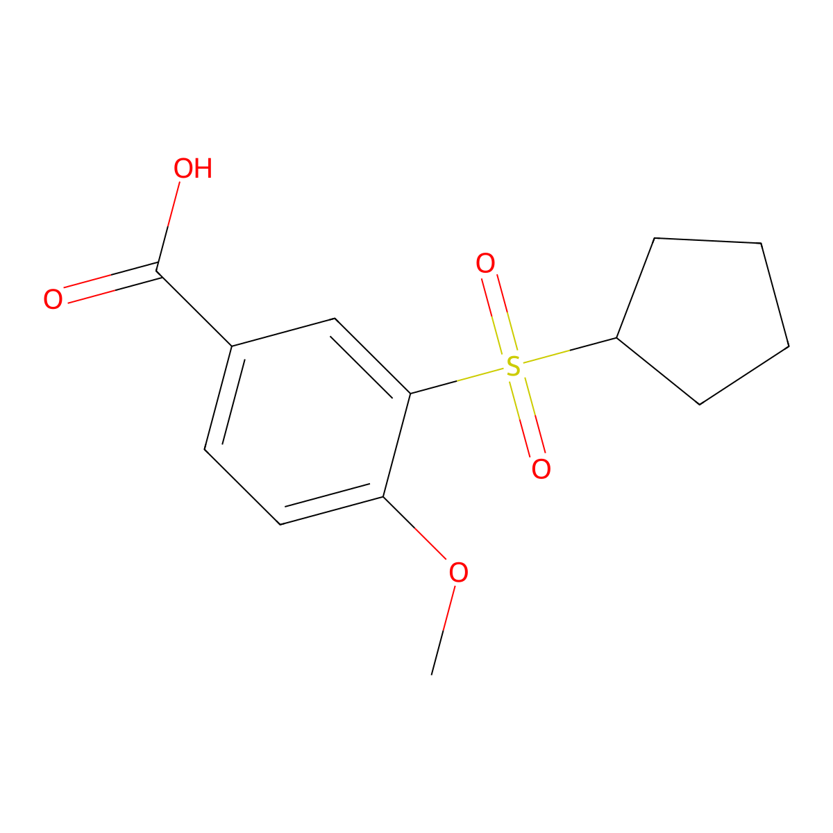 3-(Cyclopentanesulfonyl)-4-methoxybenzoic acid molecular structure, CAS 1096927-56-8