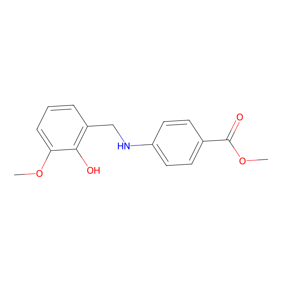 Methyl 4-[(2-hydroxy-3-methoxybenzyl)amino]benzoate molecular structure, CAS 1096931-55-3