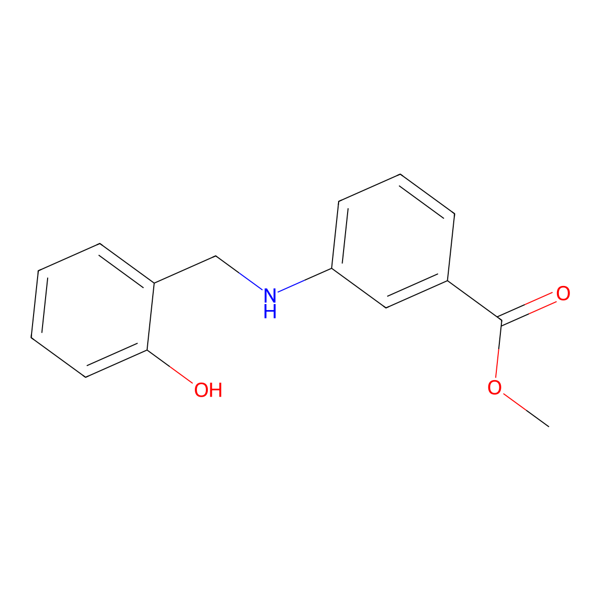Methyl 3-[(2-hydroxybenzyl)amino]benzoate molecular structure, CAS 1096932-09-0