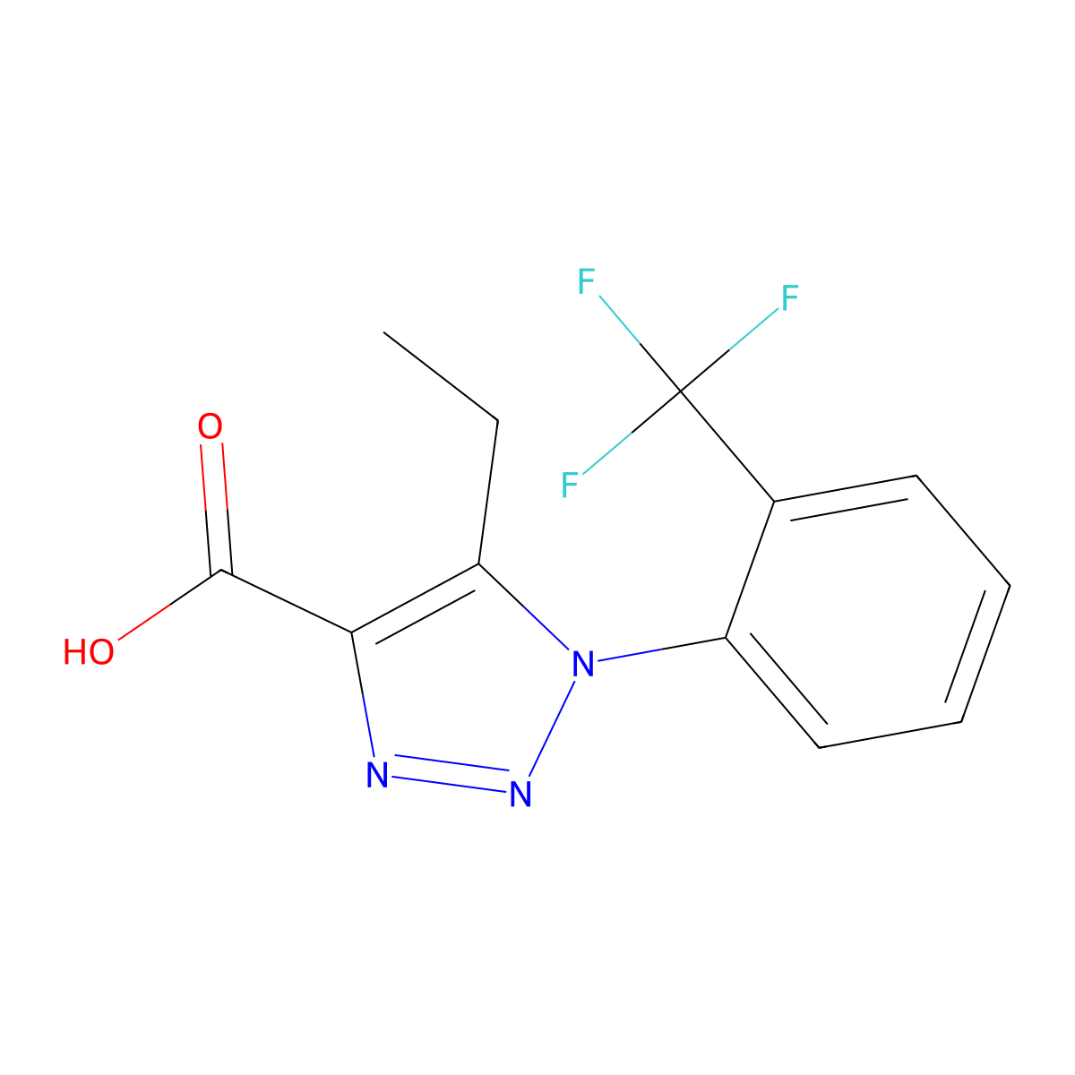 5-ethyl-1-[2-(trifluoromethyl)phenyl]-1H-1,2,3-triazole-4-carboxylic acid molecular structure, CAS 1096934-94-9
