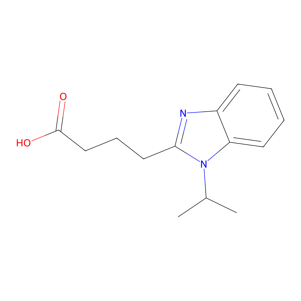 4-[1-(propan-2-yl)-1H-benzimidazol-2-yl]butanoic acid molecular structure, CAS 1096936-57-0