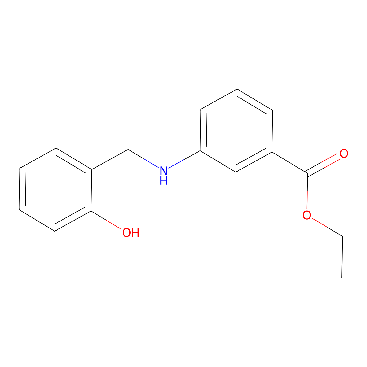 Ethyl 3-[(2-hydroxybenzyl)amino]benzoate molecular structure, CAS 1096937-37-9