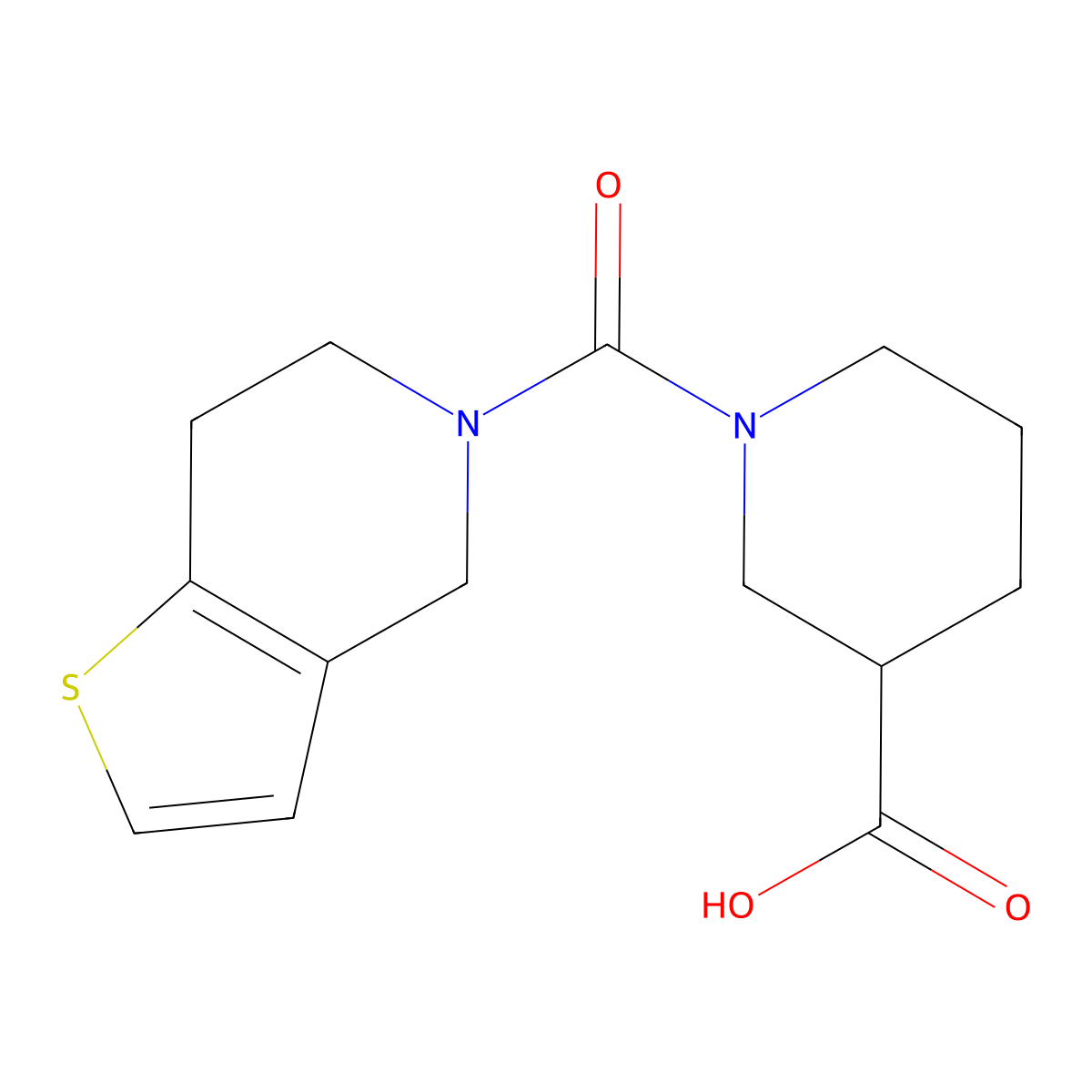 1-{4H,5H,6H,7H-thieno[3,2-c]pyridine-5-carbonyl}piperidine-3-carboxylic acid molecular structure, CAS 1096943-94-0