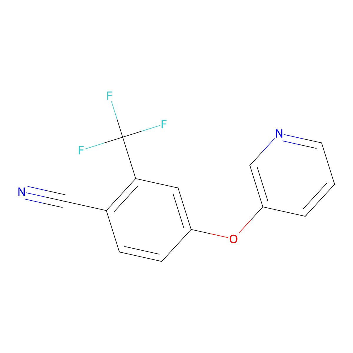 4-(Pyridin-3-yloxy)-2-(trifluoromethyl)benzonitrile molecular structure, CAS 1096946-32-5