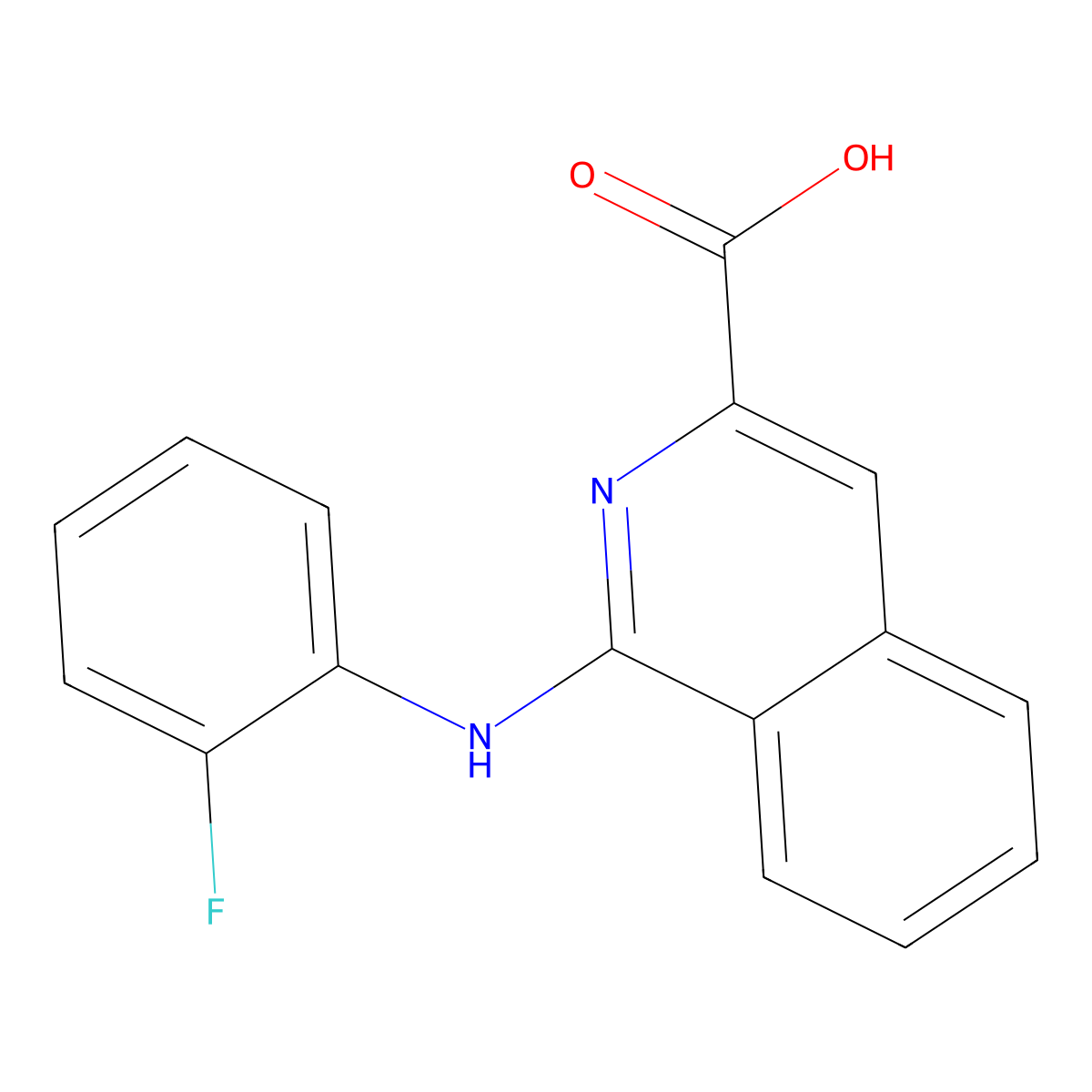 1-[(2-Fluorophenyl)amino]isoquinoline-3-carboxylic acid molecular structure, CAS 1096949-30-2