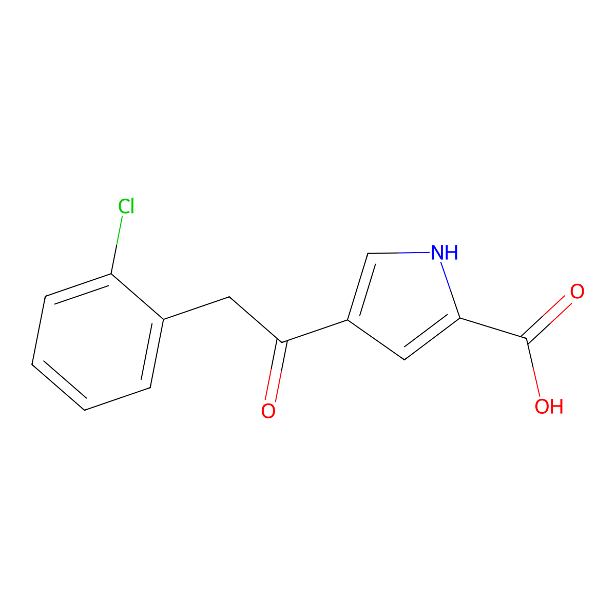 4-[2-(2-chlorophenyl)acetyl]-1H-pyrrole-2-carboxylic acid molecular structure, CAS 1096950-29-6