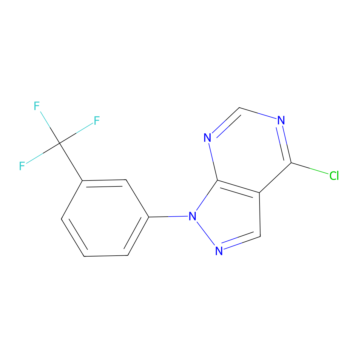 4-Chloro-1-(3-(trifluoromethyl)phenyl)-1H-pyrazolo[3,4-D]pyrimidine molecular structure, CAS 1096951-17-5
