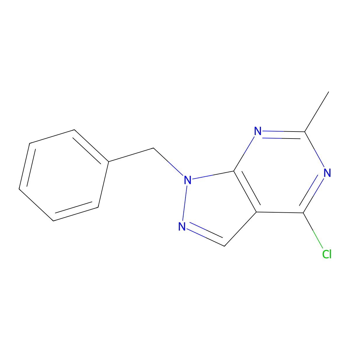 1-Benzyl-4-chloro-6-methyl-1H-pyrazolo[3,4-D]pyrimidine molecular structure, CAS 1096951-18-6