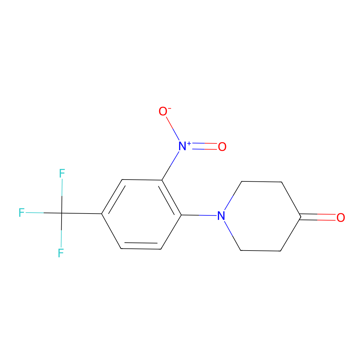 1-[2-Nitro-4-(trifluoromethyl)phenyl]piperidin-4-one molecular structure, CAS 1096951-87-9