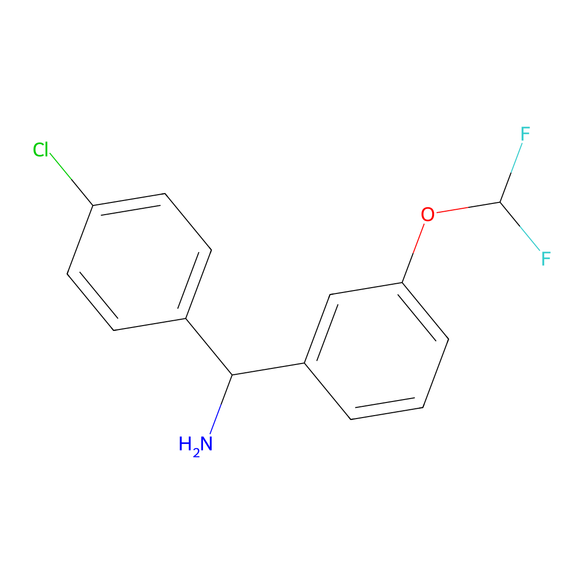 1-(4-Chlorophenyl)-1-[3-(difluoromethoxy)phenyl]methanamine molecular structure, CAS 1096955-07-5