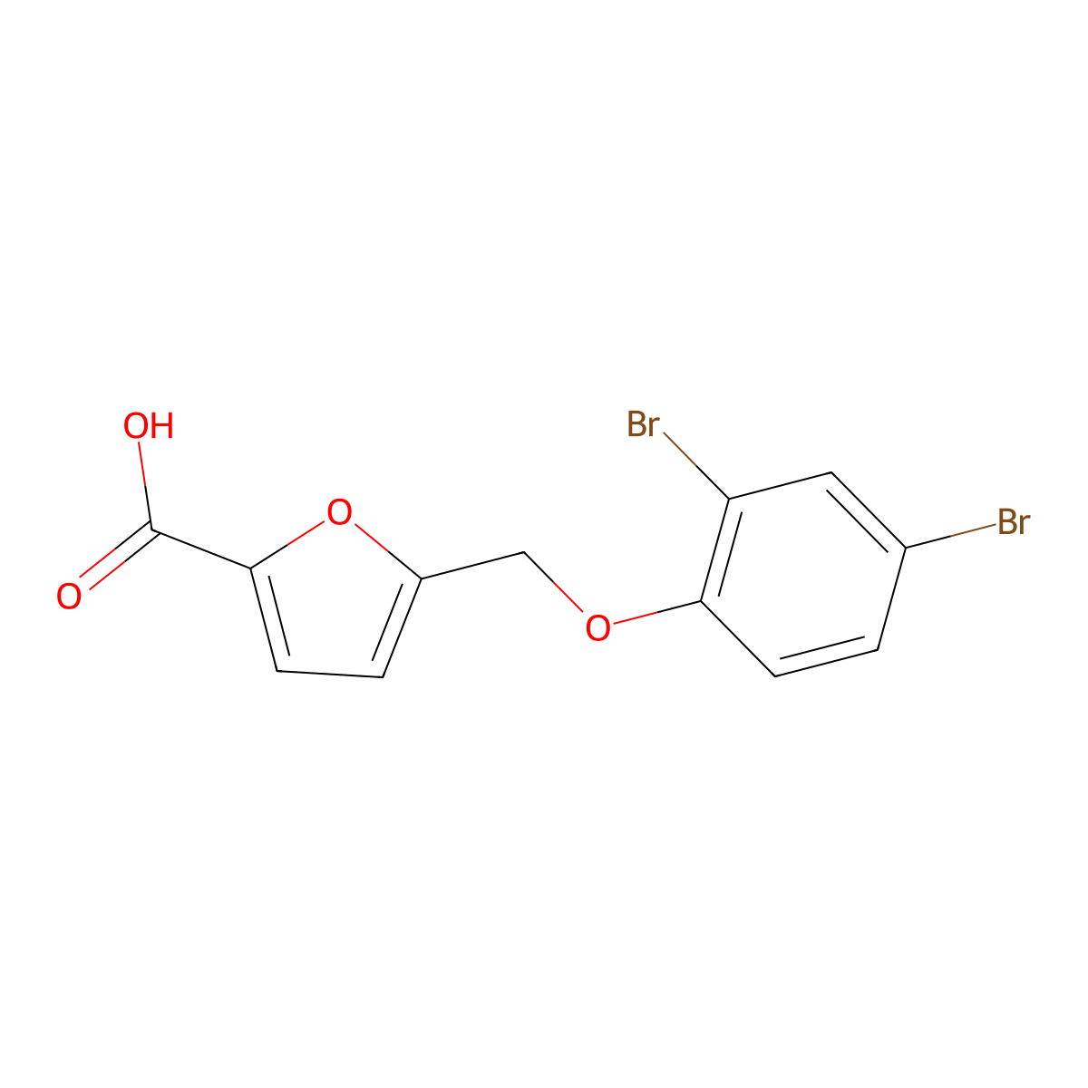 5-[(2,4-Dibromophenoxy)methyl]furan-2-carboxylic acid molecular structure, CAS 1096966-46-9