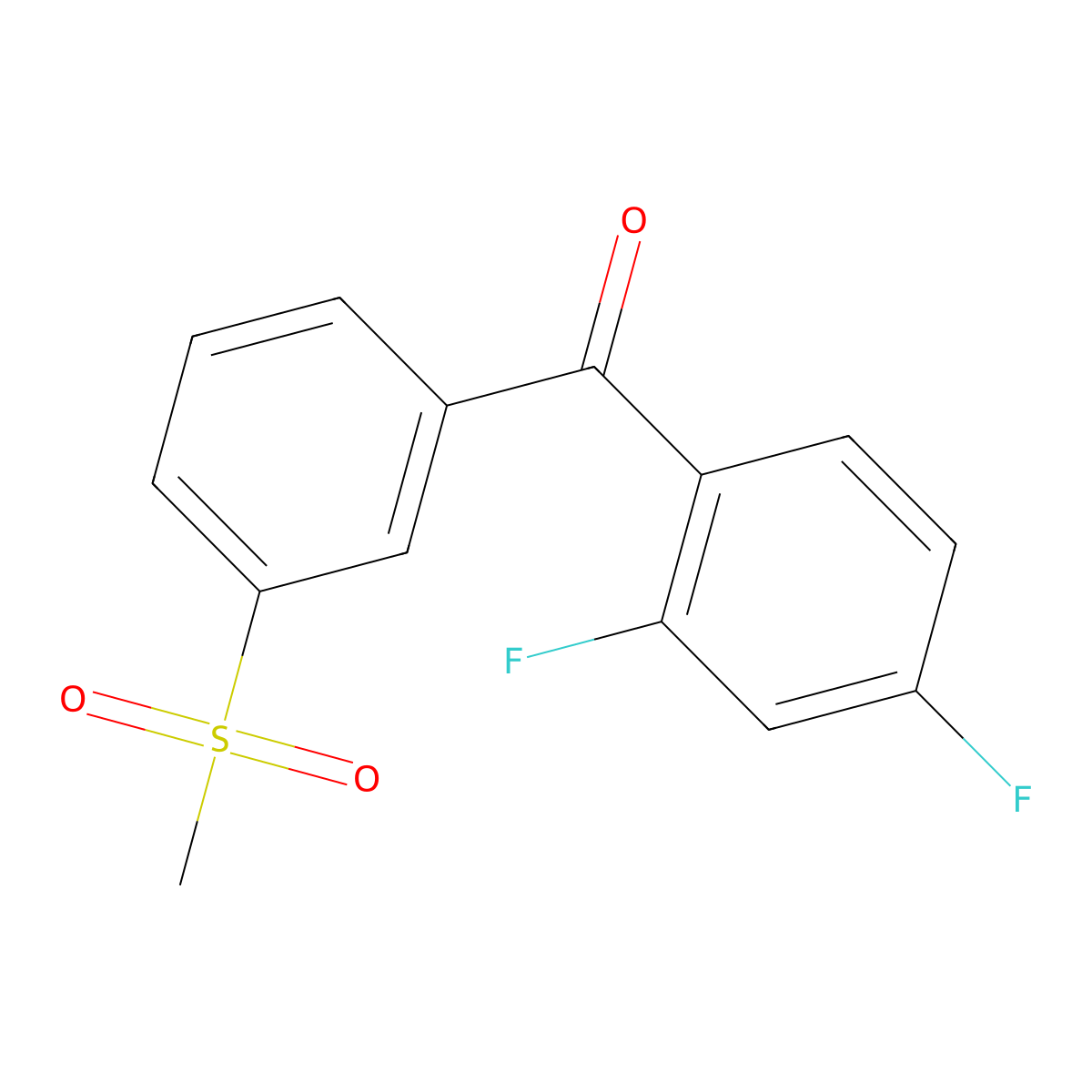 (2,4-Difluorophenyl)(3-methanesulfonylphenyl)methanone molecular structure, CAS 1096971-74-2