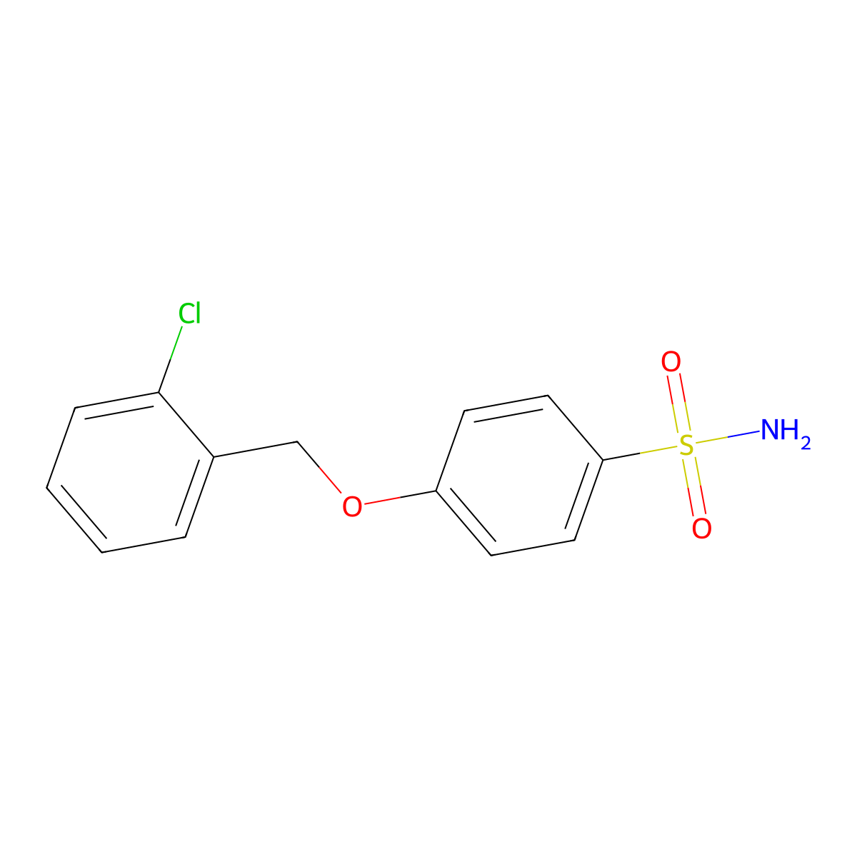 4-[(2-Chlorophenyl)methoxy]benzene-1-sulfonamide molecular structure, CAS 1096973-86-2