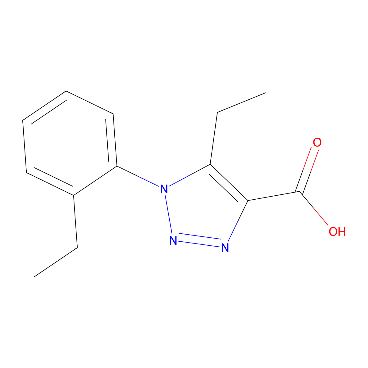 5-ethyl-1-(2-ethylphenyl)-1H-1,2,3-triazole-4-carboxylic acid molecular structure, CAS 1096980-35-6