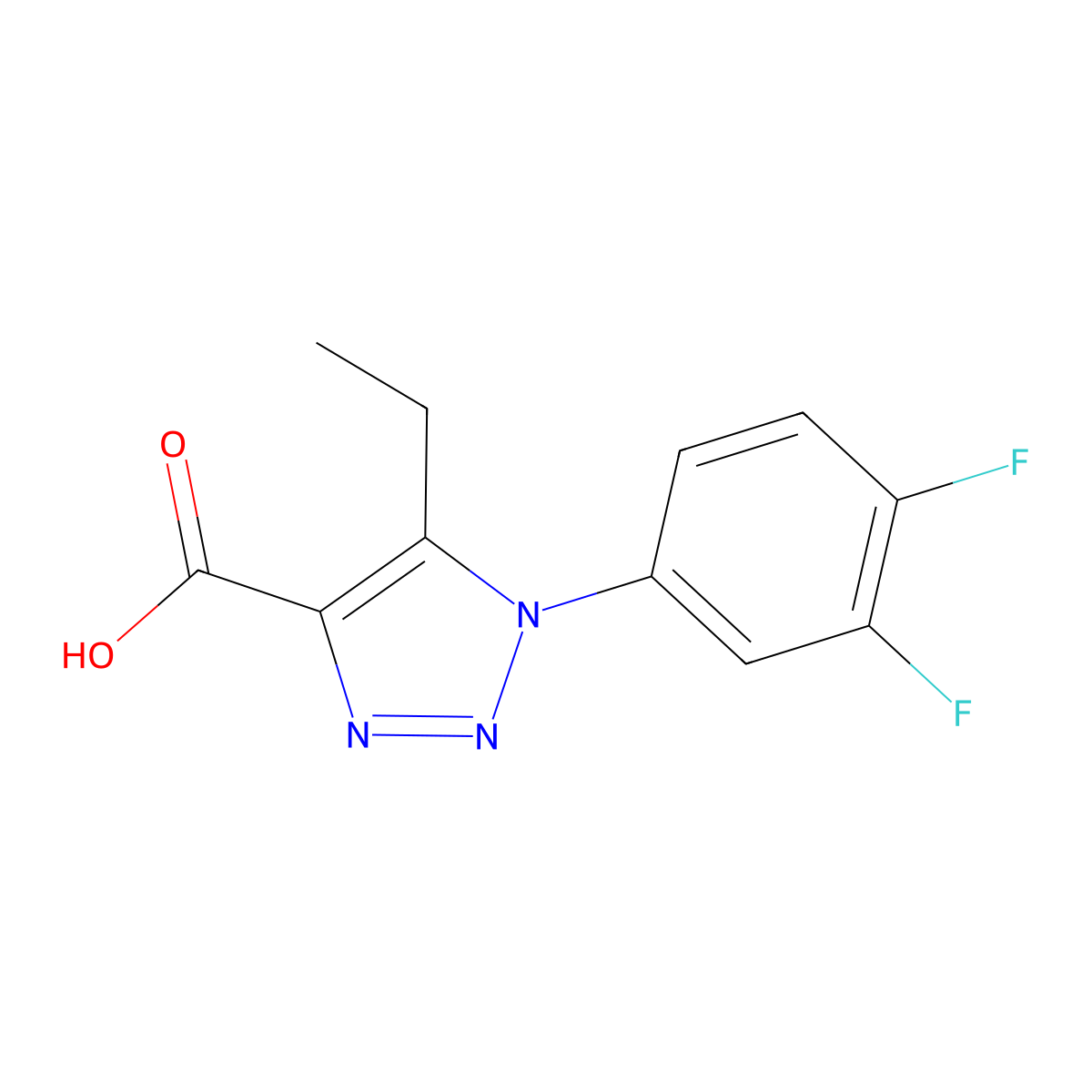 1-(3,4-difluorophenyl)-5-ethyl-1H-1,2,3-triazole-4-carboxylic acid molecular structure, CAS 1096980-54-9