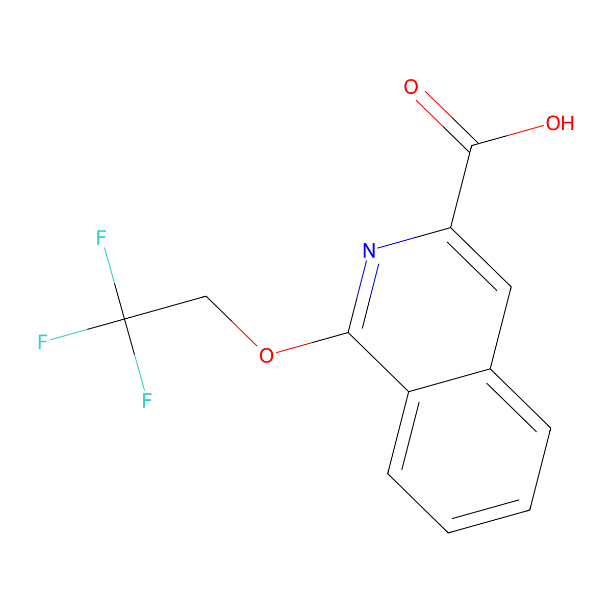 1-(2,2,2-Trifluoroethoxy)isoquinoline-3-carboxylic acid molecular structure, CAS 1096982-79-4
