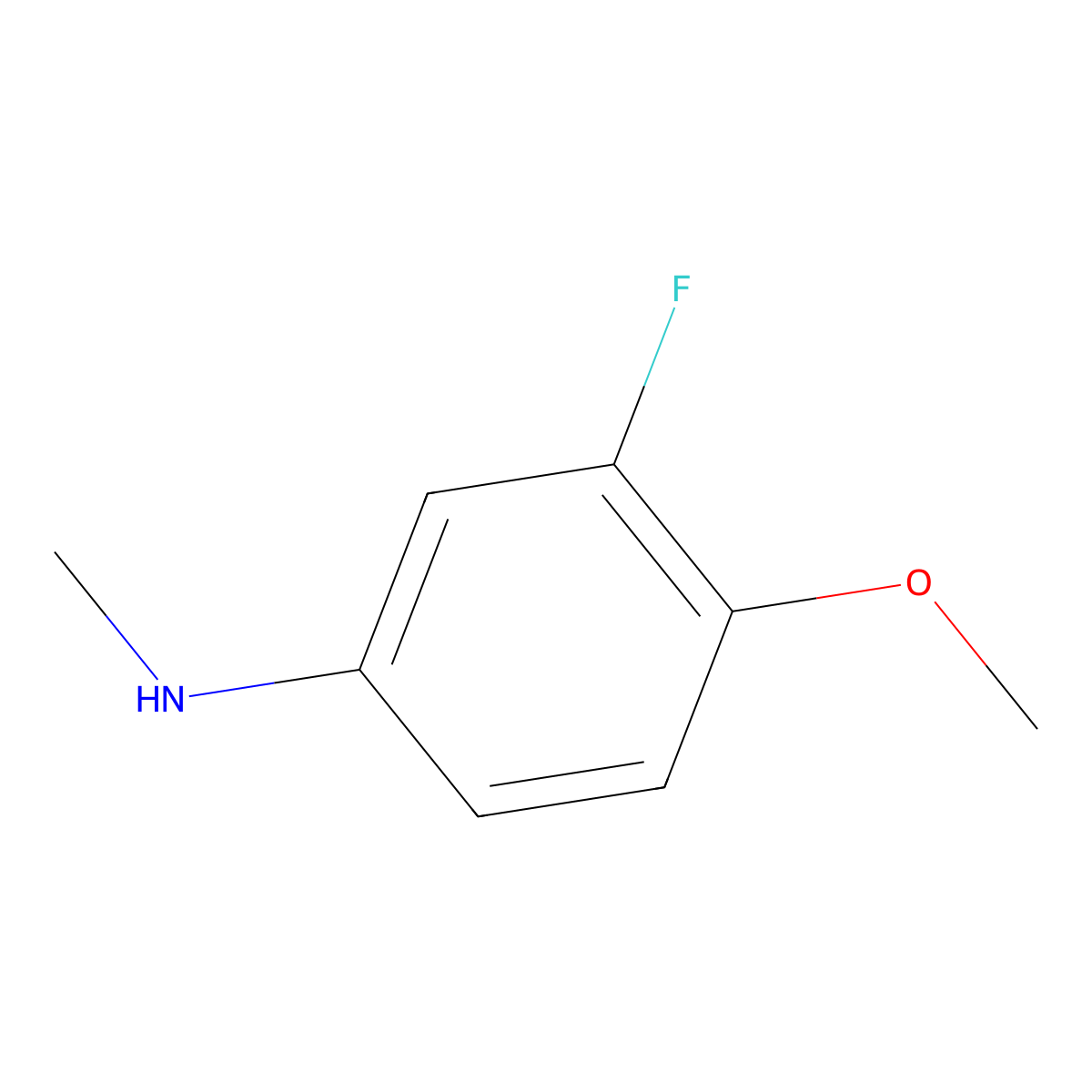 3-fluoro-4-methoxy-N-methylaniline molecular structure, CAS 1096989-82-0