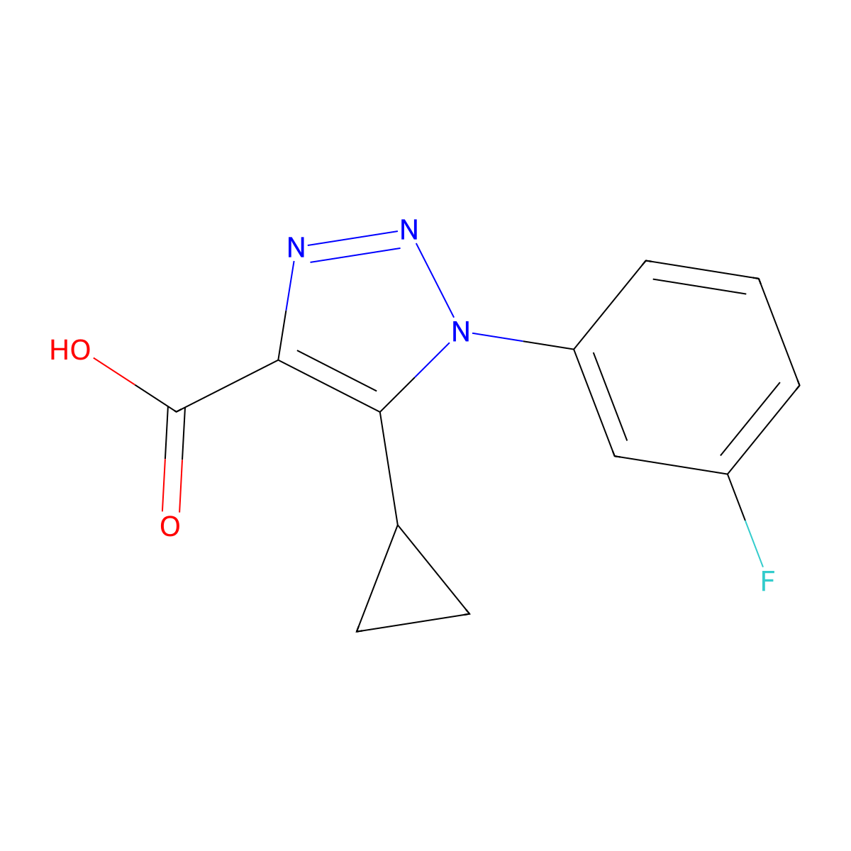 5-cyclopropyl-1-(3-fluorophenyl)-1H-1,2,3-triazole-4-carboxylic acid molecular structure, CAS 1096996-62-1