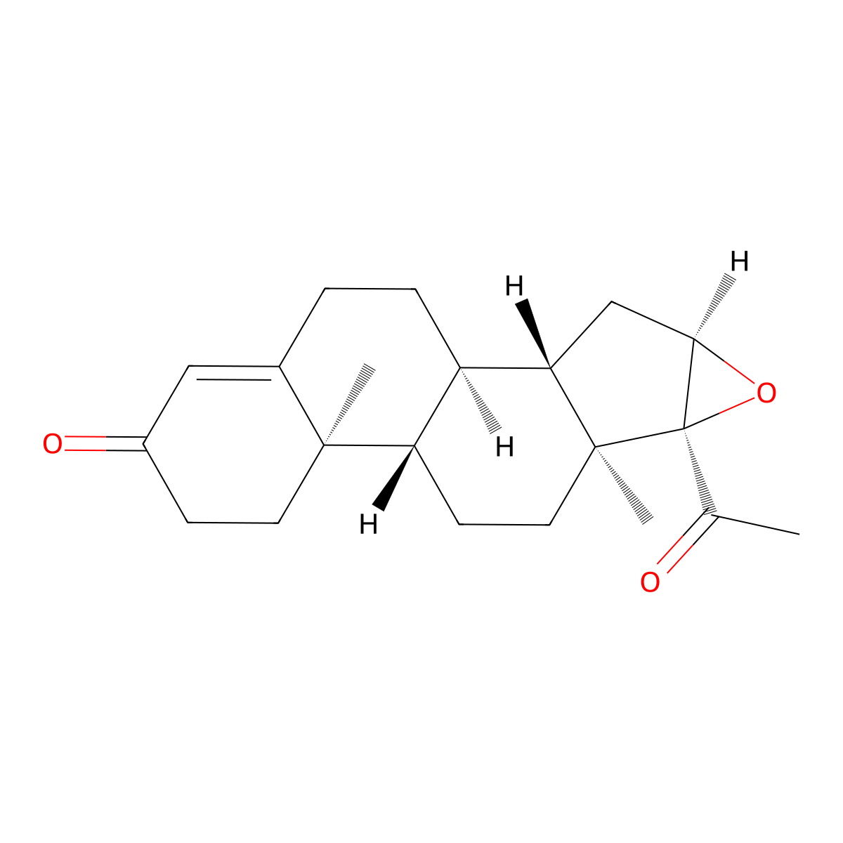 16alpha,17alpha-Epoxyprogesterone molecular structure, CAS 1097-51-4