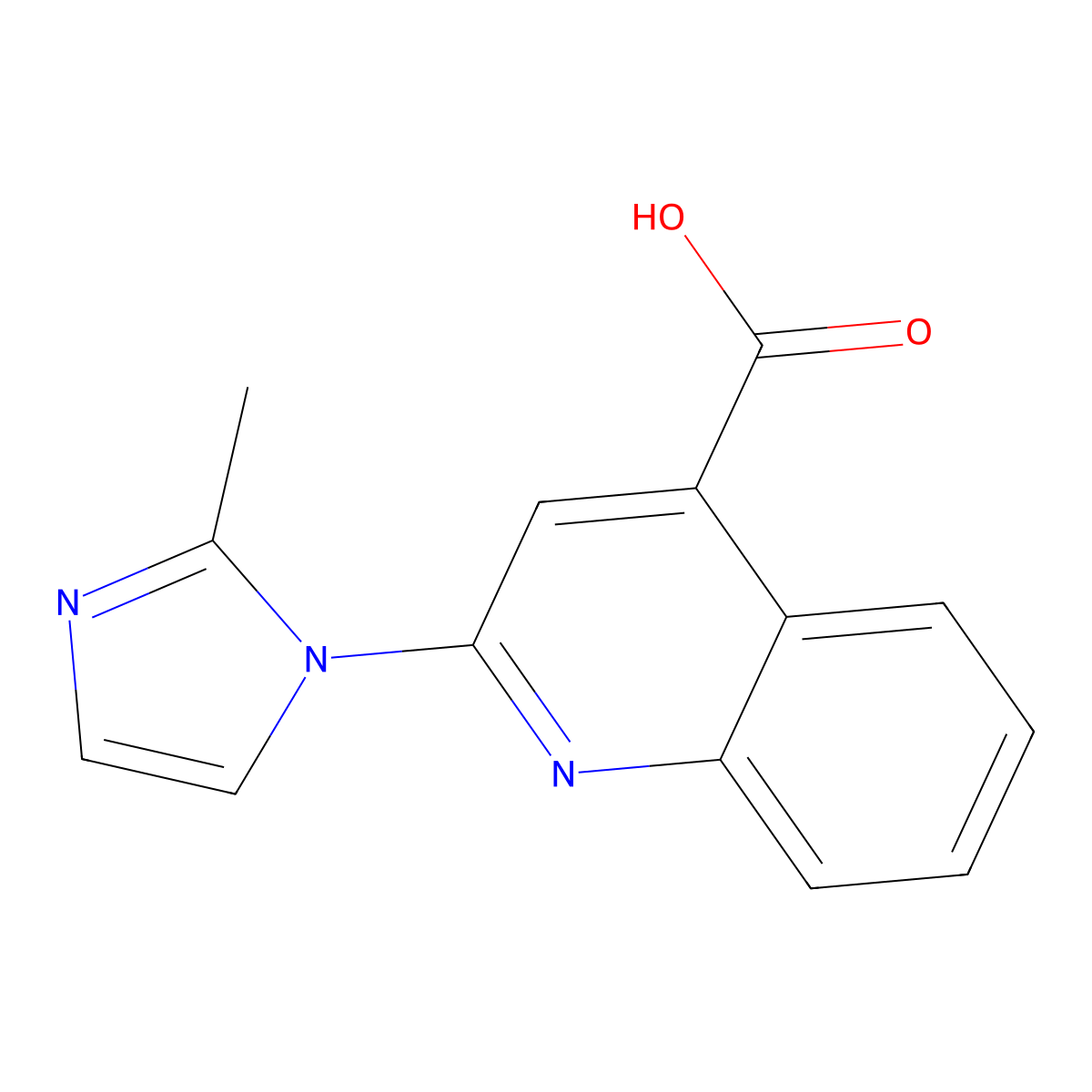 2-(2-methyl-1H-imidazol-1-yl)quinoline-4-carboxylic acid molecular structure, CAS 1097017-32-7