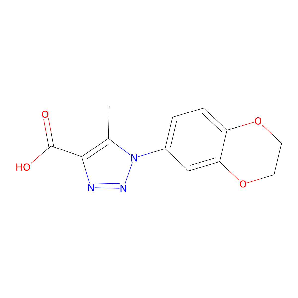 1-(2,3-dihydro-1,4-benzodioxin-6-yl)-5-methyl-1H-1,2,3-triazole-4-carboxylic acid molecular structure, CAS 1097017-99-6