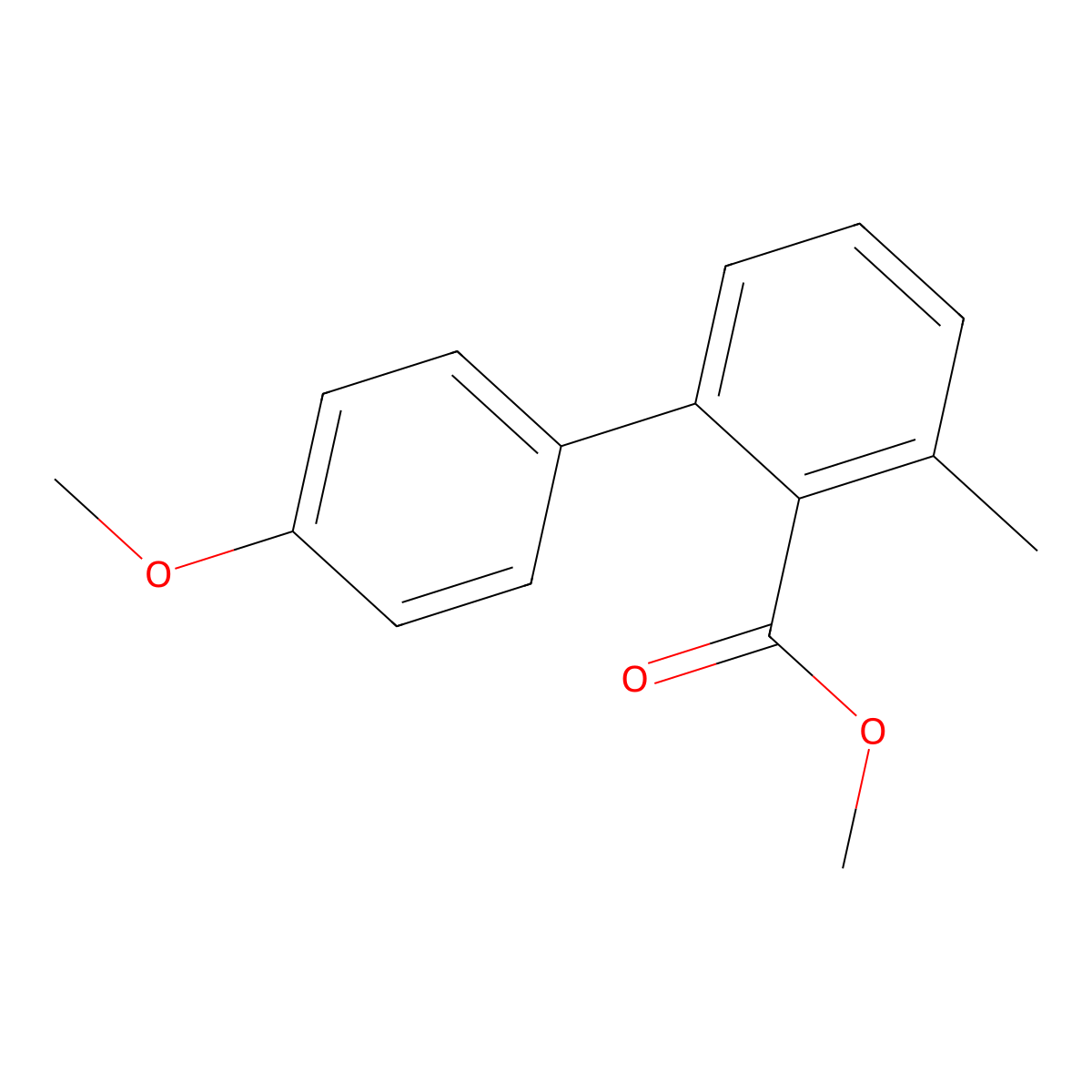 Methyl 2-(4-methoxyphenyl)-6-methylbenzoate molecular structure, CAS 1097018-19-3