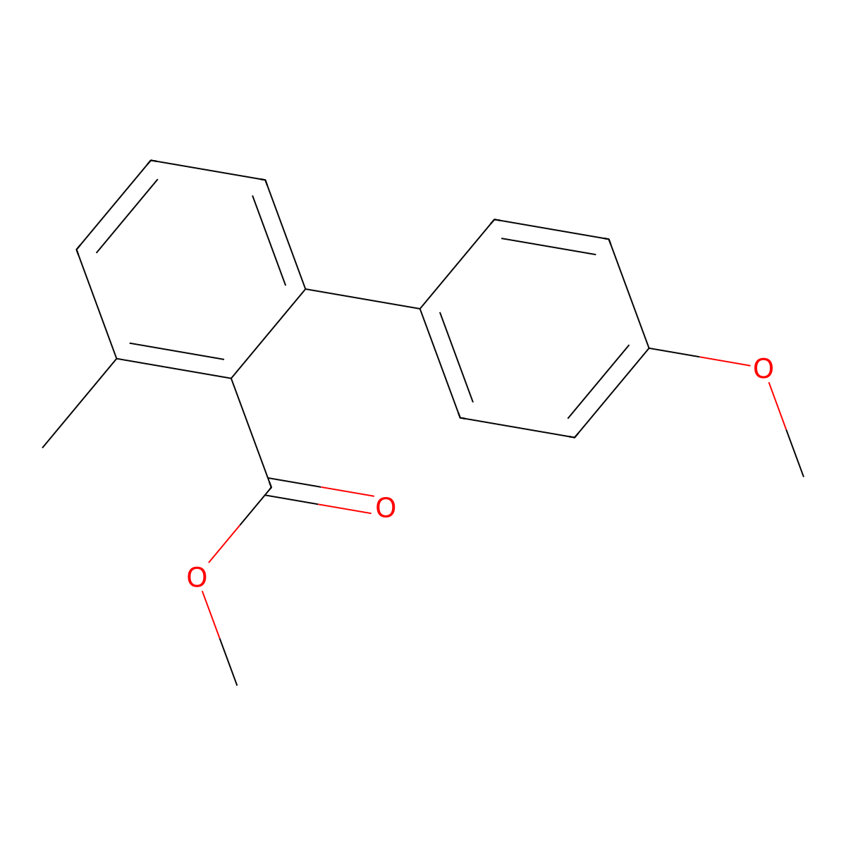Methyl 2-(4-methoxyphenyl)-6-methylbenzoate molecular structure, CAS 1097018-19-3