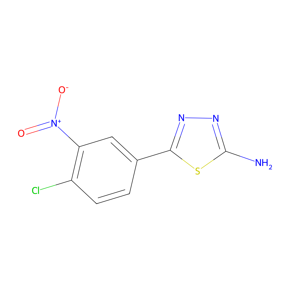 5-(4-Chloro-3-nitrophenyl)-1,3,4-thiadiazol-2-amine molecular structure, CAS 109702-87-6