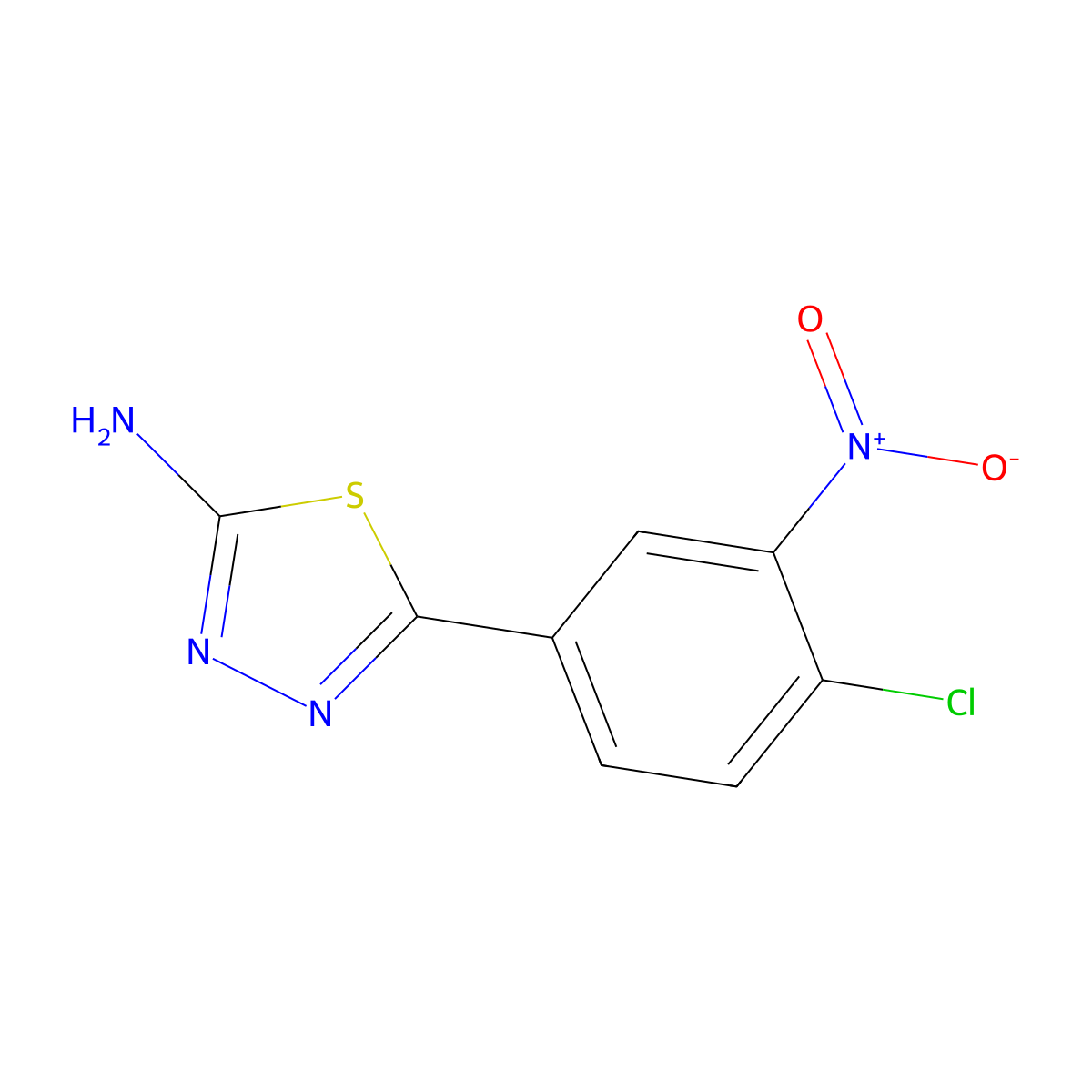 5-(4-Chloro-3-nitrophenyl)-1,3,4-thiadiazol-2-amine molecular structure, CAS 109702-87-6
