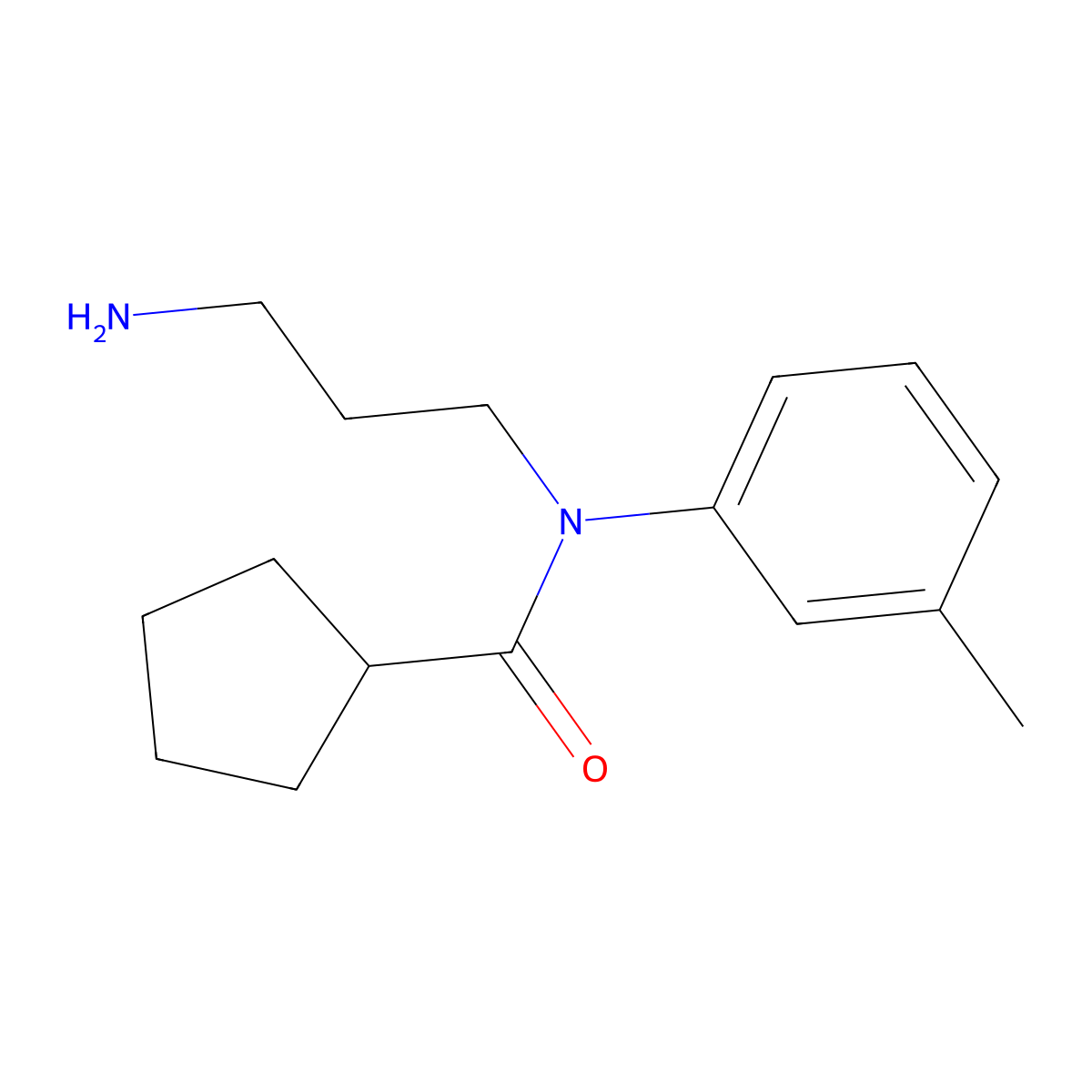 N-(3-aminopropyl)-N-(3-methylphenyl)cyclopentanecarboxamide molecular structure, CAS 1097026-93-1