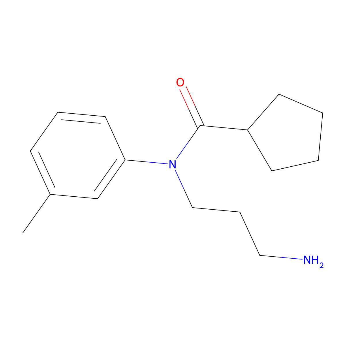 N-(3-aminopropyl)-N-(3-methylphenyl)cyclopentanecarboxamide molecular structure, CAS 1097026-93-1