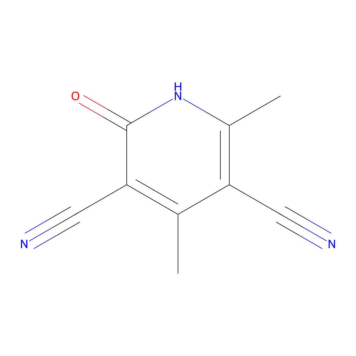 4,6-Dimethyl-2-oxo-1,2-dihydropyridine-3,5-dicarbonitrile molecular structure, CAS 109703-07-3