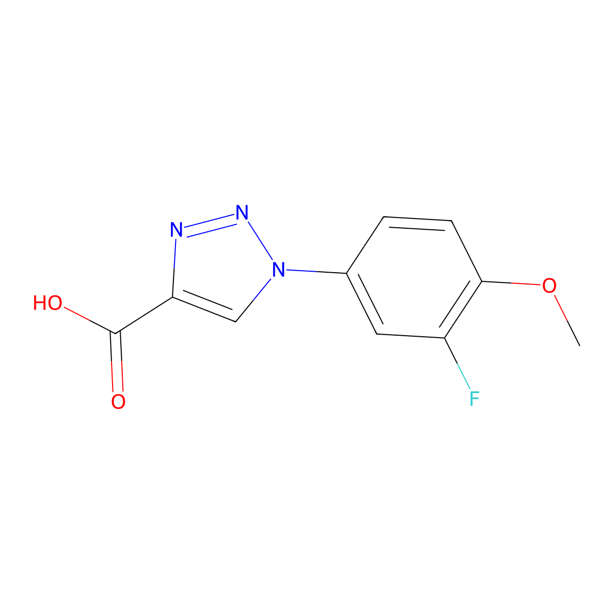 1-(3-fluoro-4-methoxyphenyl)-1H-1,2,3-triazole-4-carboxylic acid molecular structure, CAS 1097032-92-2