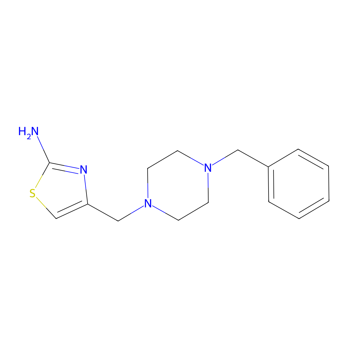 4-[(4-Benzylpiperazin-1-yl)methyl]-1,3-thiazol-2-amine molecular structure, CAS 1097046-57-5