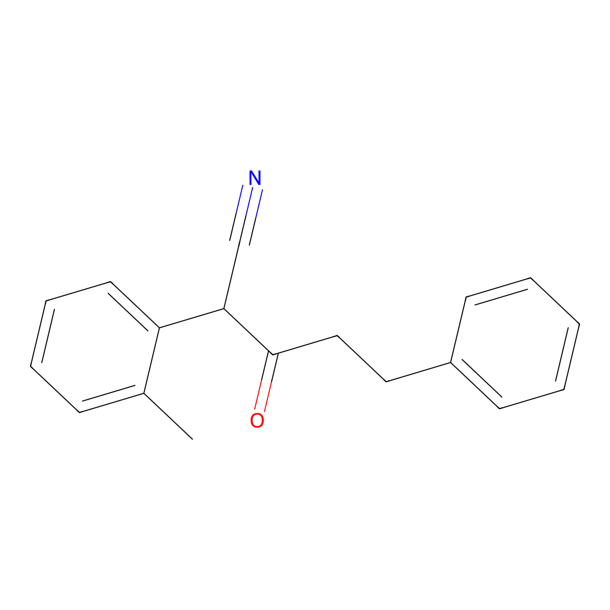2-(2-Methylphenyl)-3-oxo-5-phenylpentanenitrile molecular structure, CAS 1097048-05-9