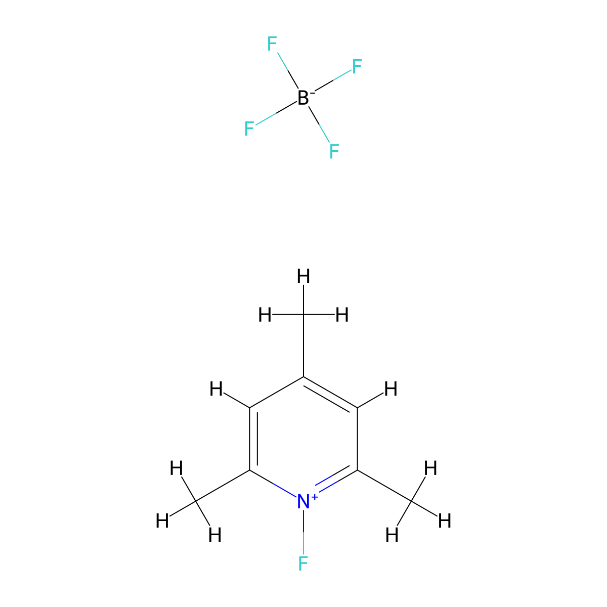 1-Fluoro-2,4,6-trimethylpyridinium Tetrafluoroborate (Fluorinating Reagent) molecular structure, CAS 109705-14-8